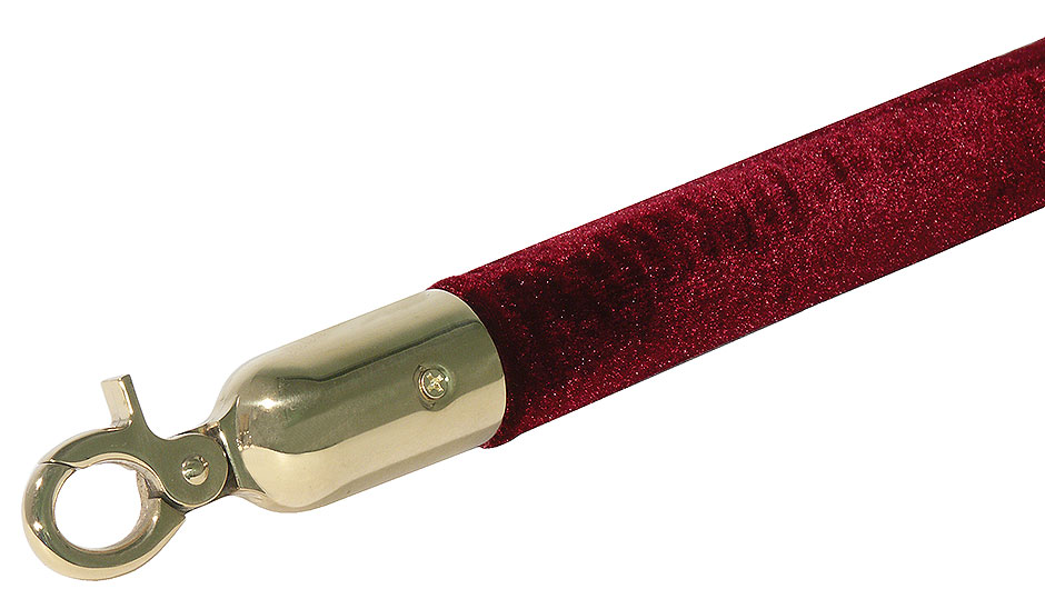 Absperrseil rot Ø 3,0 cm - Länge 150,0 cm - samtummantelt Absperrseil rot Ø 3,0 cm - Länge 150,0 cm - samtummantelt