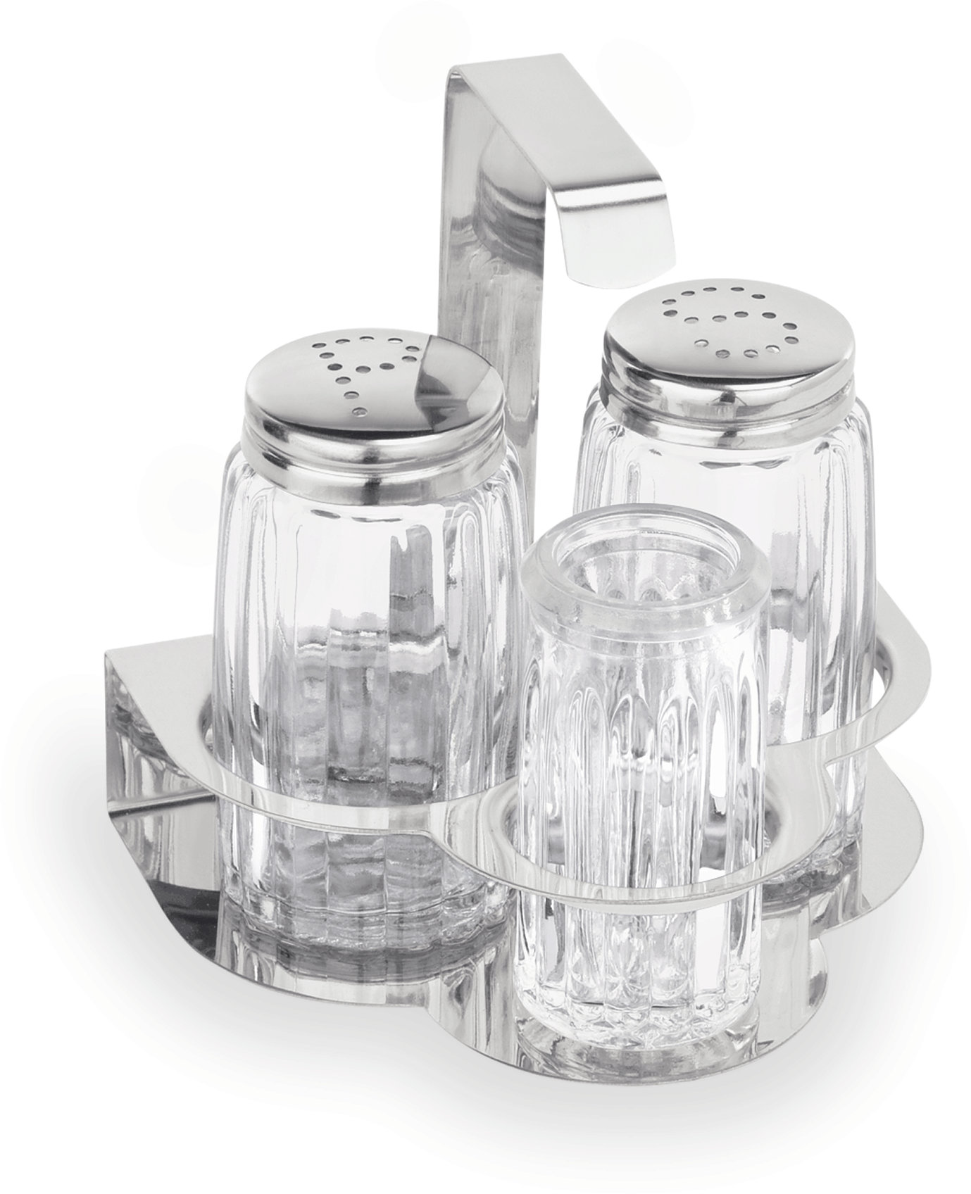 Menage, 3-teilig, Salz, Pfeffer & Zahnstocher, Edelstahl Menage, 3-teilig, Salz, Pfeffer & Zahnstocher, Edelstahl