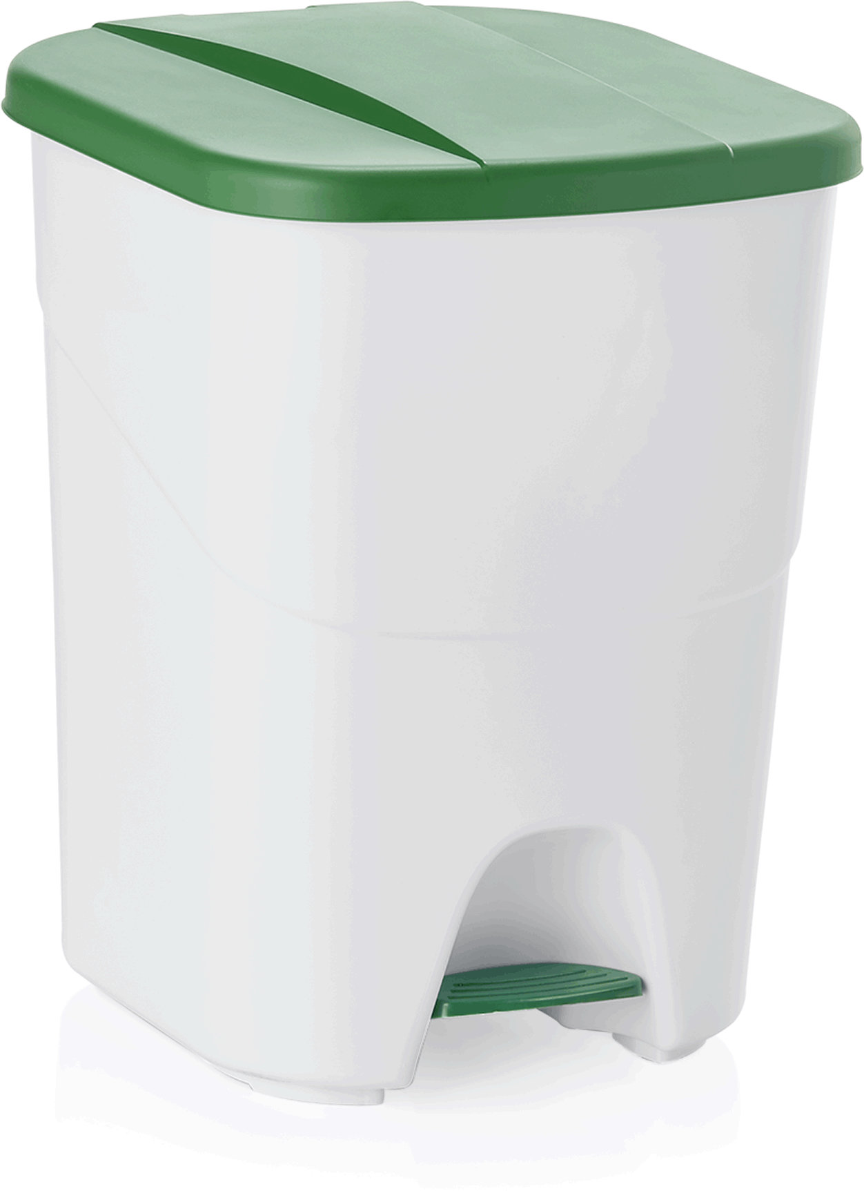 Treteimer mit grünem Deckel, 40 Ltr, Polypropylen