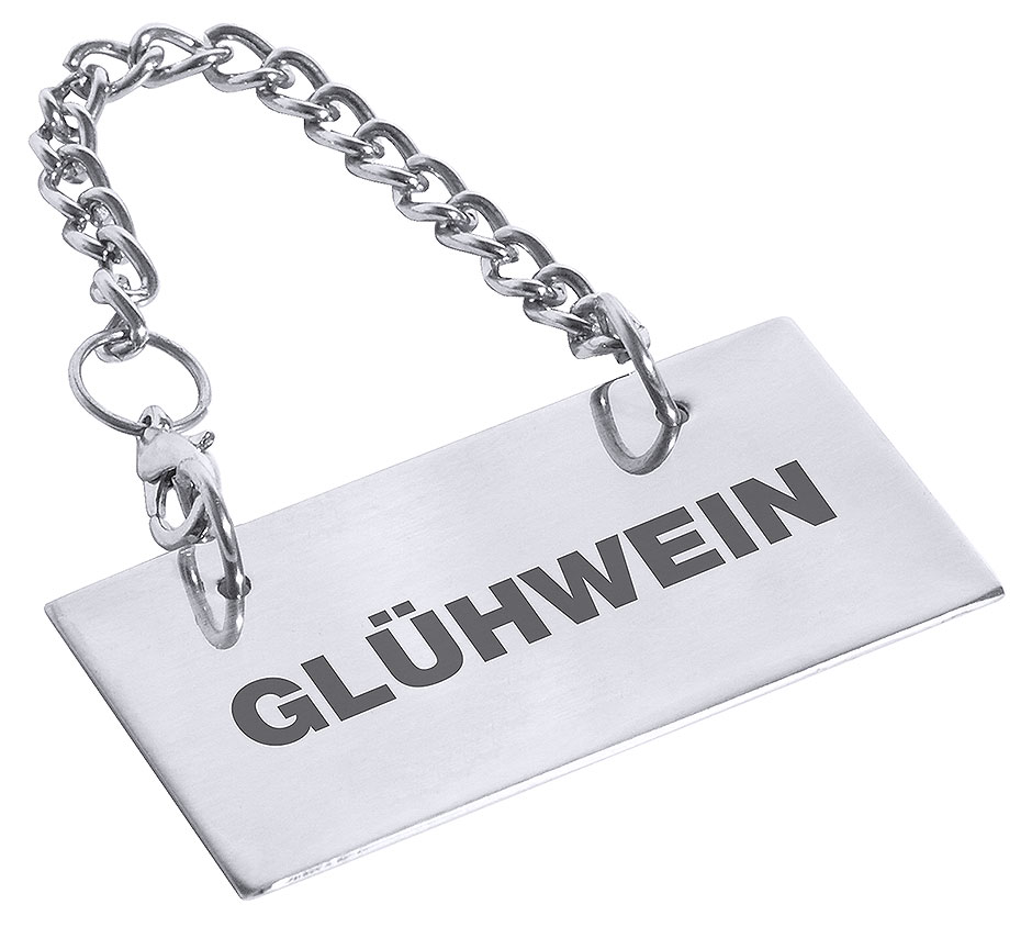 Schild für Kannen: GLÜHWEIN Schild für Kannen: GLÜHWEIN