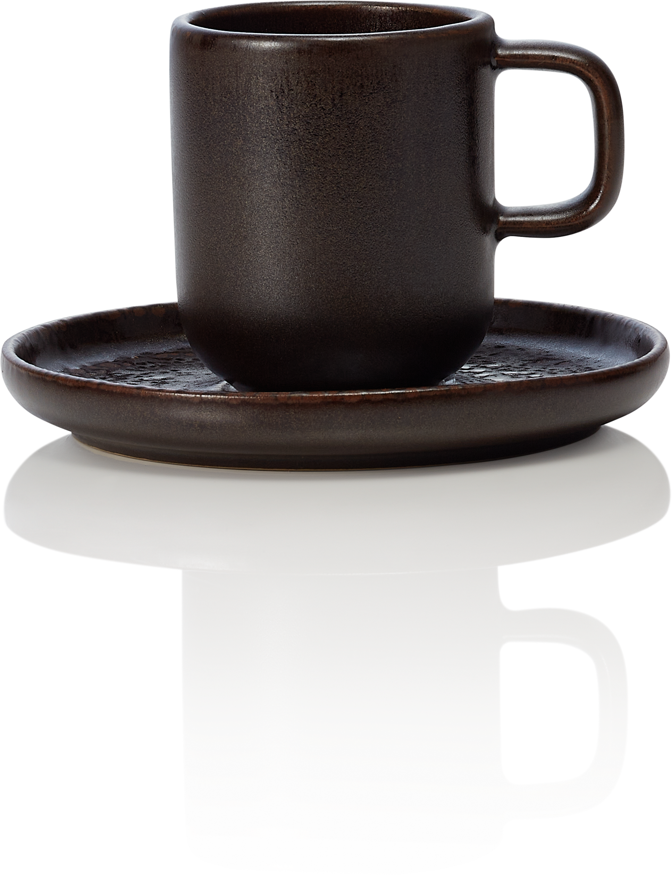 ROCKZZERO® ONE - Ober- & Untertasse, 0,090 Liter, Serie metallic brown