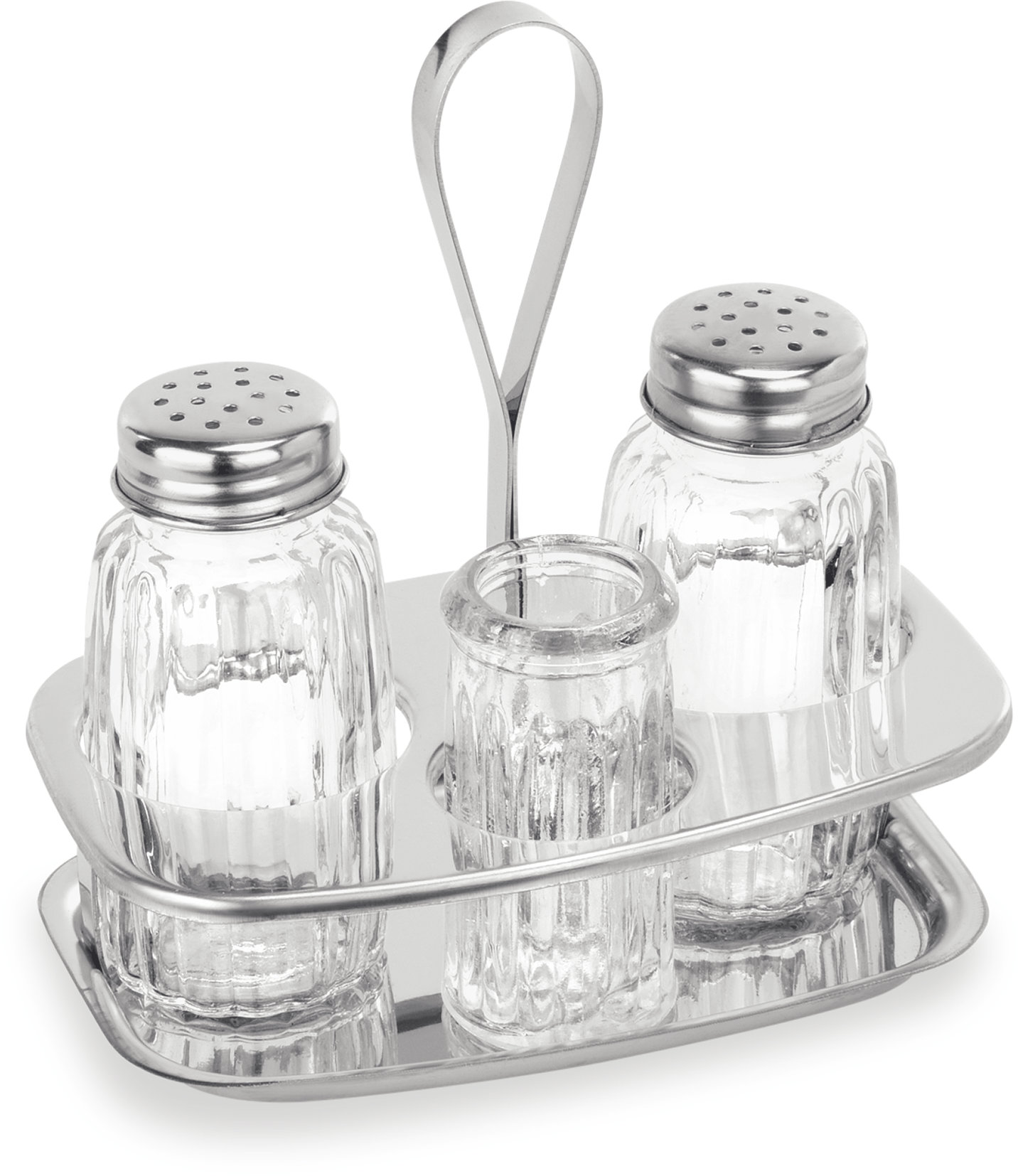 Menage, 3-teilig, Salz, Pfeffer & Zahnstocher, Edelstahl