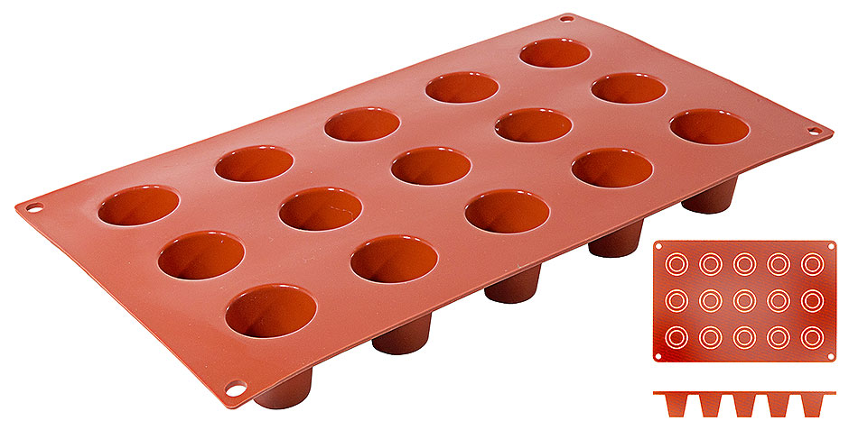 Silikon Backmatte DARIOL Ø 5,5 cm - Höhe 6,0 cm - 15 Formen