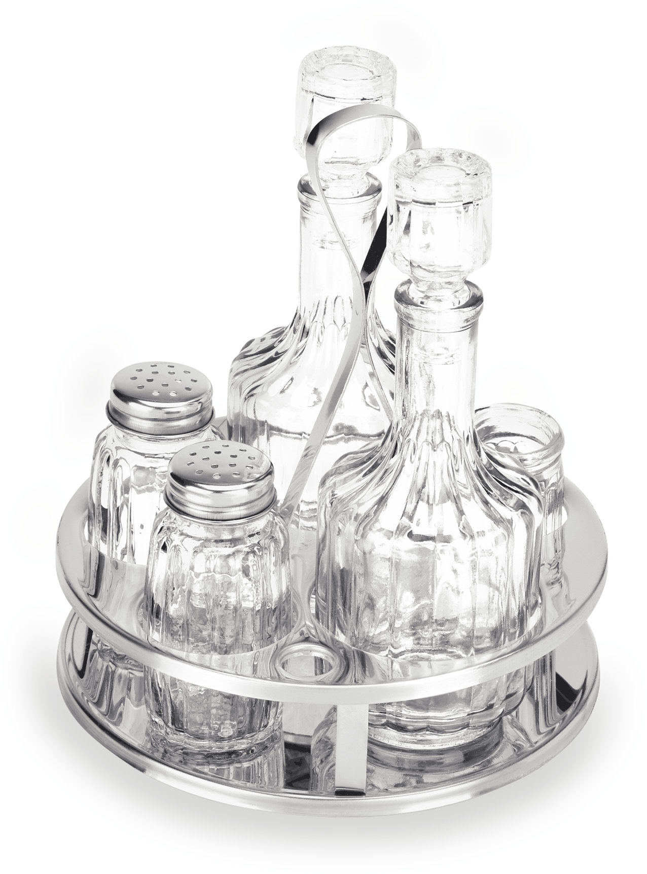 Menage, 5-teilig, Essig & Öl, Salz & Pfeffer, Zahnstocher Menage, 5-teilig, Essig & Öl, Salz & Pfeffer, Zahnstocher