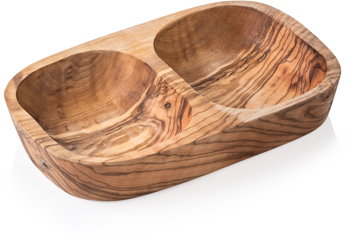 Schale Double aus Olivenholz 18,0 x 9,0 x 3,5 cm