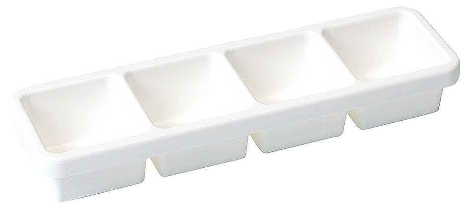 Zutatenbehälter 4 x 0,7 Liter in weiss - Maße 47,0 x 13,0 cm