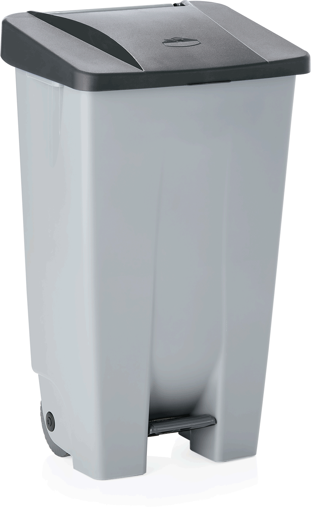 Tretabfallbehälter mit schwarzem Deckel, 120 ltr,, Polyethylen