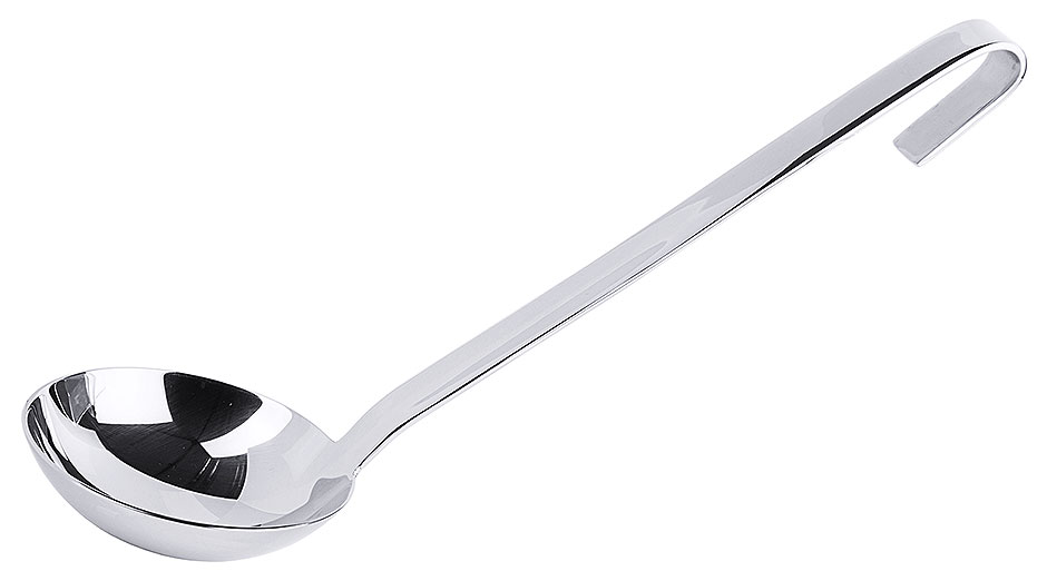 Bouillonkelle, extra flach Ø 10,0 cm - Stiellänge 24,0 cm - Volumen 0,12 Liter Bouillonkelle, extra flach Ø 10,0 cm - Stiellänge 24,0 cm - Volumen 0,12 Liter