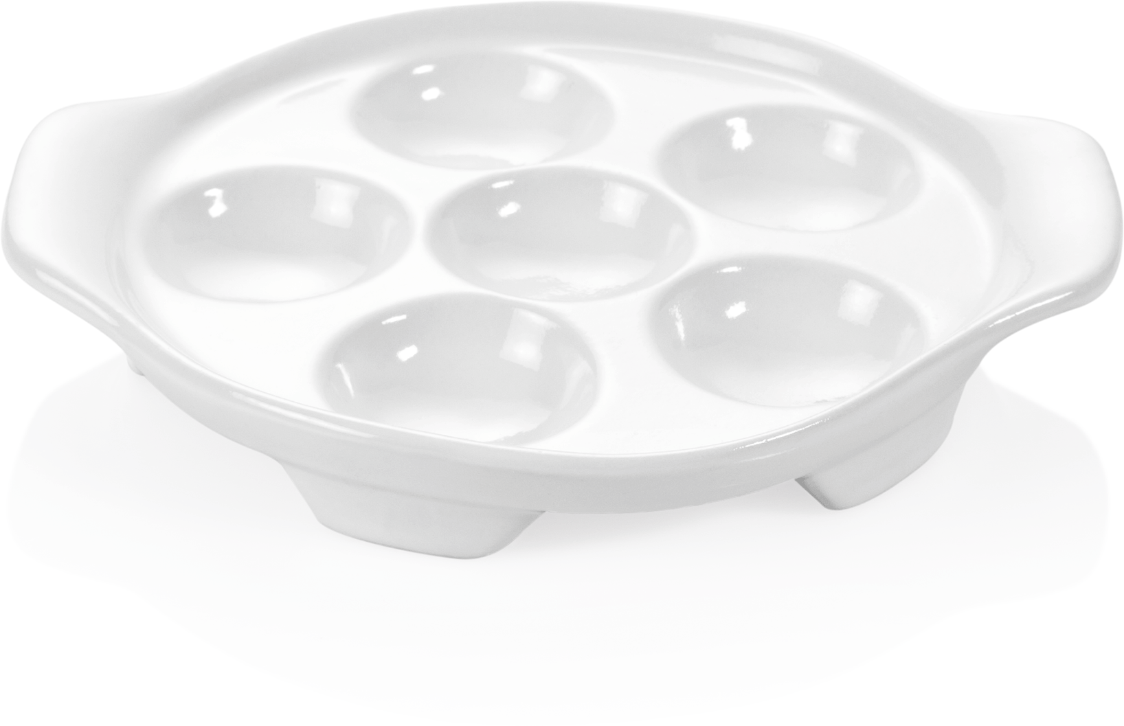 Schneckenpfanne für sechs Schnecken, Ø 15 cm, Porzellan