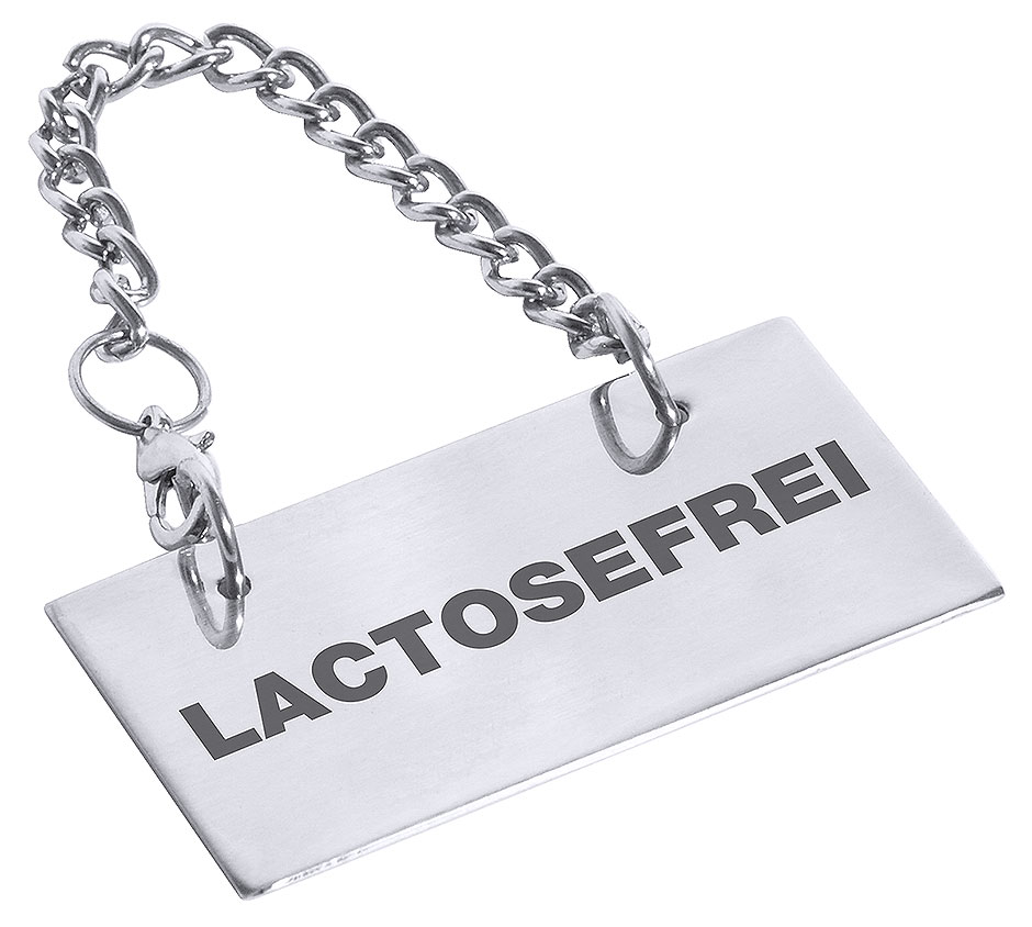Schild für Kannen: LACTOSEFREI Schild für Kannen: LACTOSEFREI