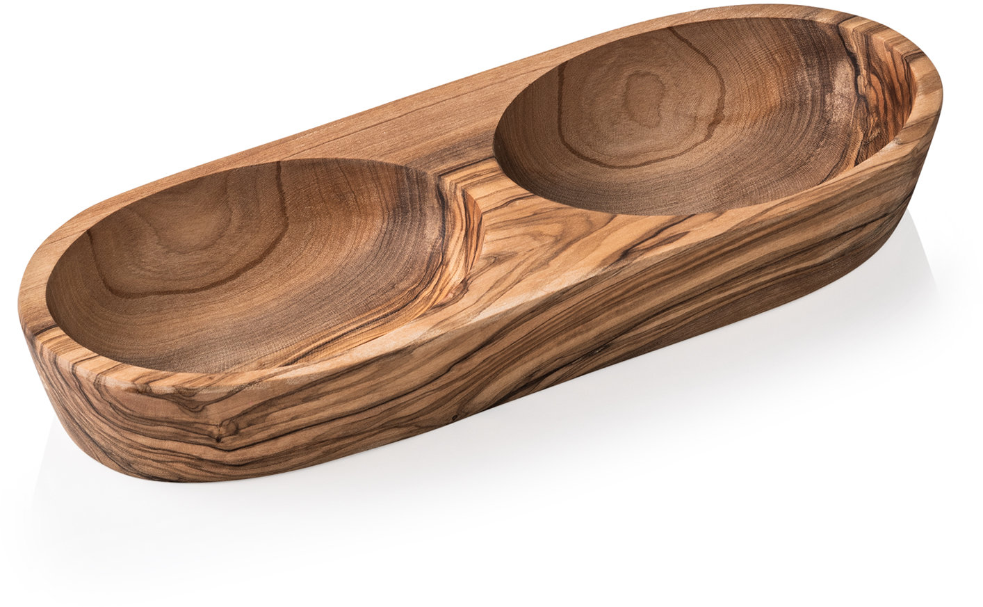 Schale Double aus Olivenholz 25,0 x 11,0 x 3,5 cm Schale Double aus Olivenholz 25,0 x 11,0 x 3,5 cm