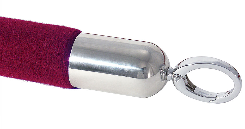 Absperrseil dunkelrot Ø 3,0 cm - Länge 150,0 cm - samtummantelt Absperrseil dunkelrot Ø 3,0 cm - Länge 150,0 cm - samtummantelt