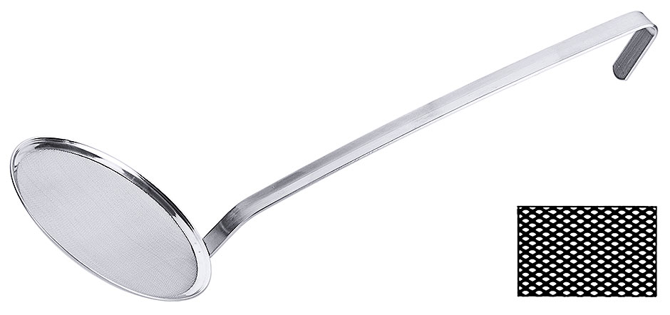 Netz-Schaumlöffel - feines Gewebe Ø 16,0 cm - Stiellänge 40,0 cm