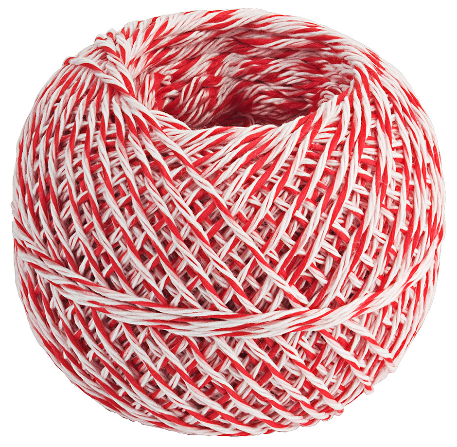 Wurstgarn weiss / weiss / rot 150 Meter