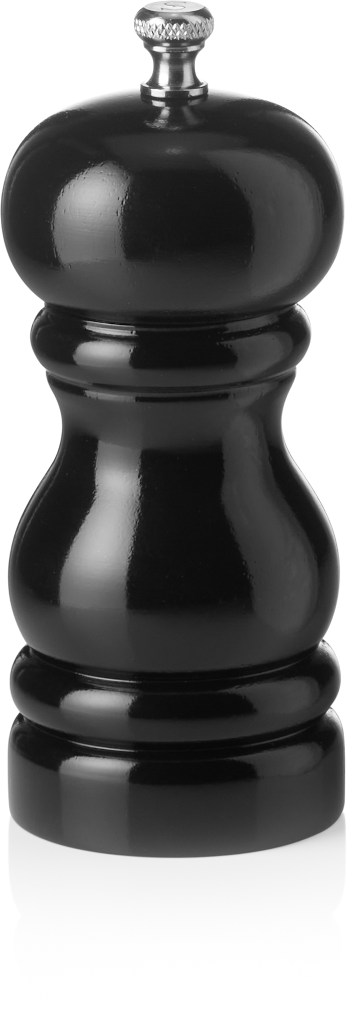 Salzmühle mit Keramikmahlwerk, 11 cm, schwarz glänzend, Holz