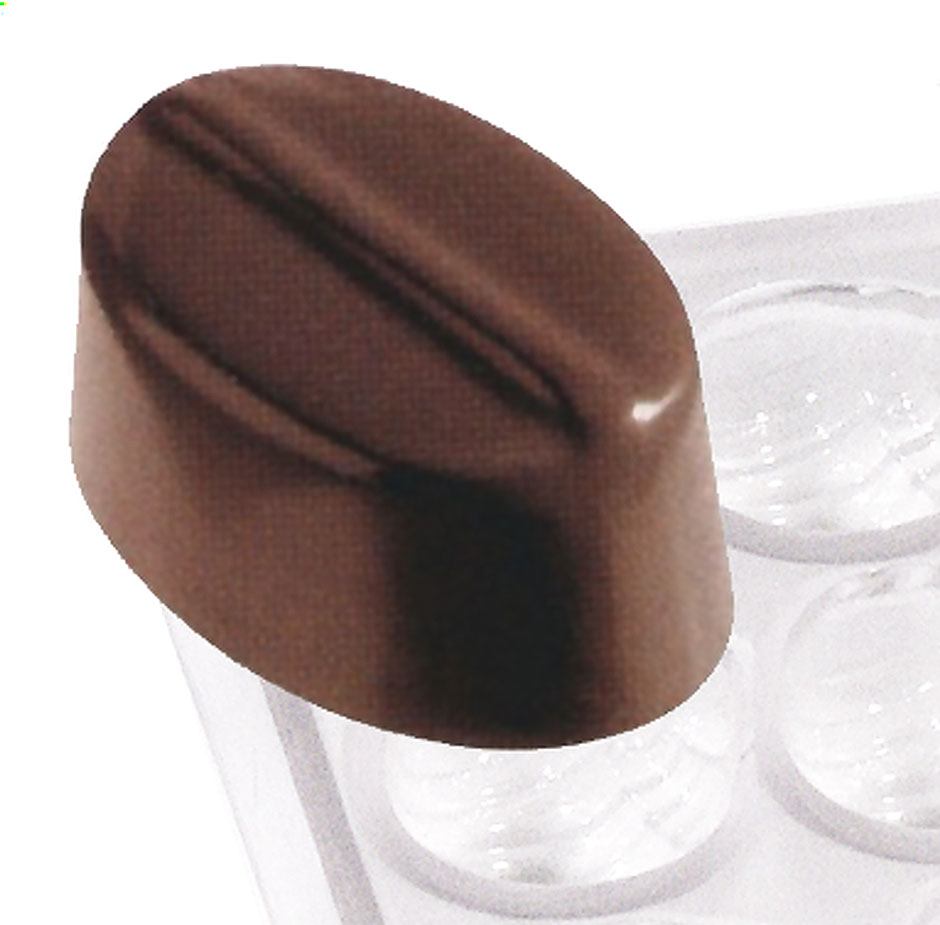 Pralinenform Oval mit Linie 32,0 x 21,0 x 14,0 mm - Formen 24
