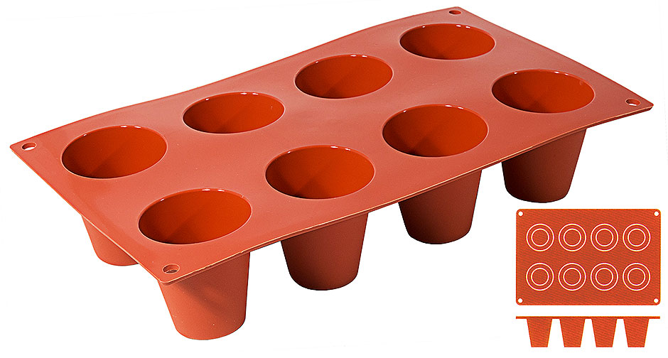 Silikon Backmatte DARIOL Ø 5,5 cm - Höhe 6,0 cm - 8 Formen
