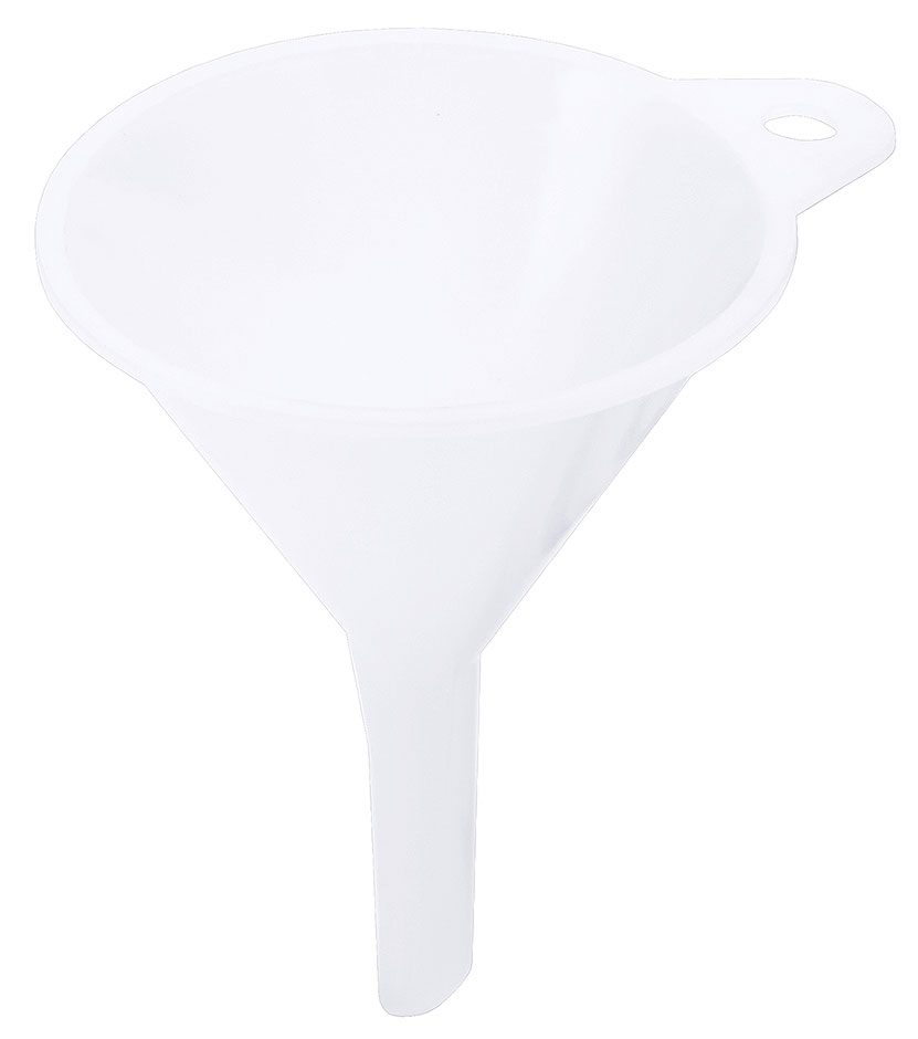 Trichter HD-Polyethylen - Ø Durchlauf 0,8 cm - Ø innen 7,0 cm - Volumen 0,08 Liter