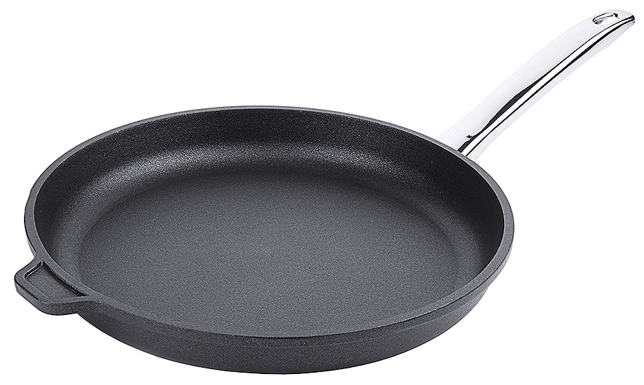 Aluminiumguss Pfanne Ø 28 cm - Höhe 3,0 cm - Stiellänge 20 cm Aluminiumguss Pfanne Ø 28 cm - Höhe 3,0 cm - Stiellänge 20 cm