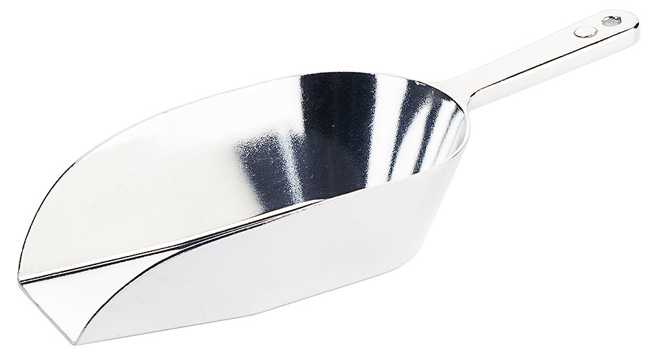 Schaufel aus Aluminium - Maße 17,0 x 10,0 cm - Länge 26,5 cm - Volumen 0,40 Liter