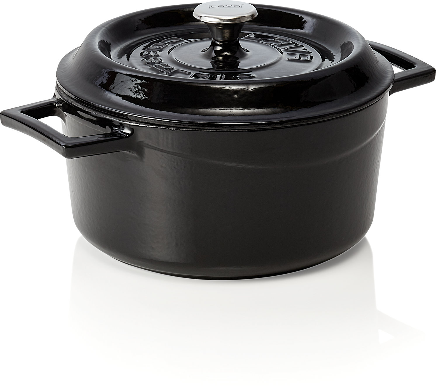 Cocotte LAVA® - Ø 21 cm, in schwarz, Gusseisen emailliert