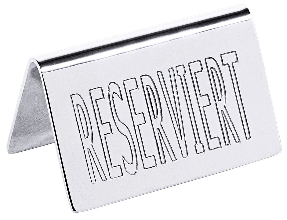 Tischschild - Breite 6,5 cm - Höhe 4,0 cm - Aufschrift RESERVIERT
