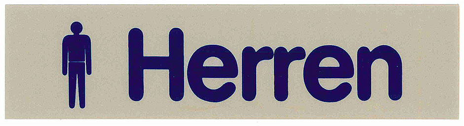 Hinweisschild - Maße 16 x 4 cm - HERREN
