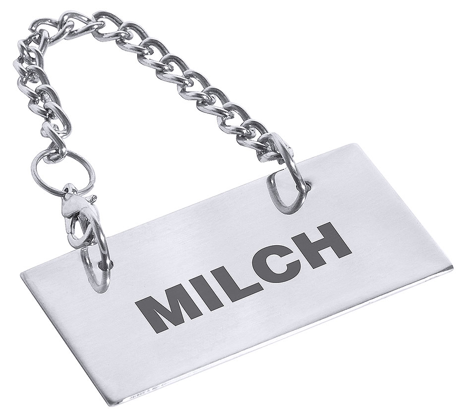 Schild für Kannen: MILCH Schild für Kannen: MILCH