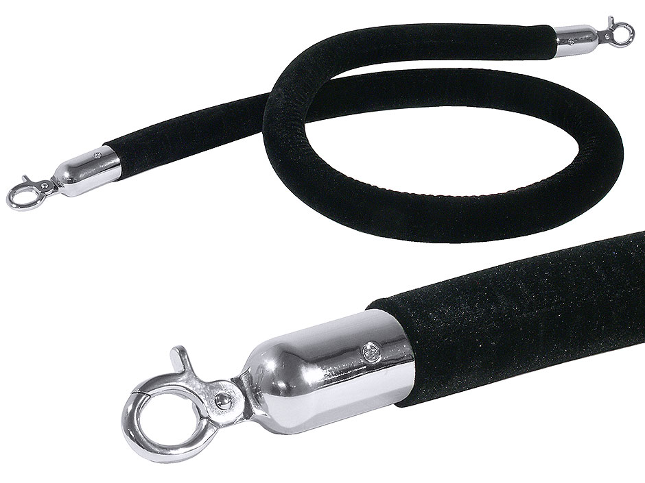 Absperrseil schwarz Ø 3,0 cm - Länge 150,0 cm - samtummantelt Absperrseil schwarz Ø 3,0 cm - Länge 150,0 cm - samtummantelt