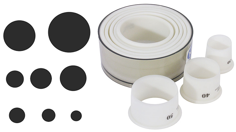 Ausstechersatz rund - glatt - 8 Ausstecher von 3,0 bis 10,0 cm Ausstechersatz rund - glatt - 8 Ausstecher von 3,0 bis 10,0 cm