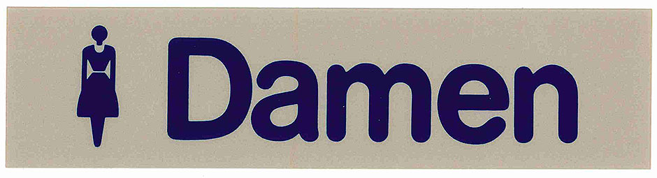 Hinweisschild - Maße 16 x 4 cm - DAMEN