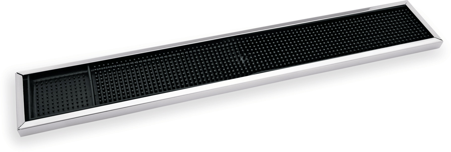 Barmatte aus Gummi mit Edelstahlrahmen, 60x10cm Barmatte aus Gummi mit Edelstahlrahmen, 60x10cm