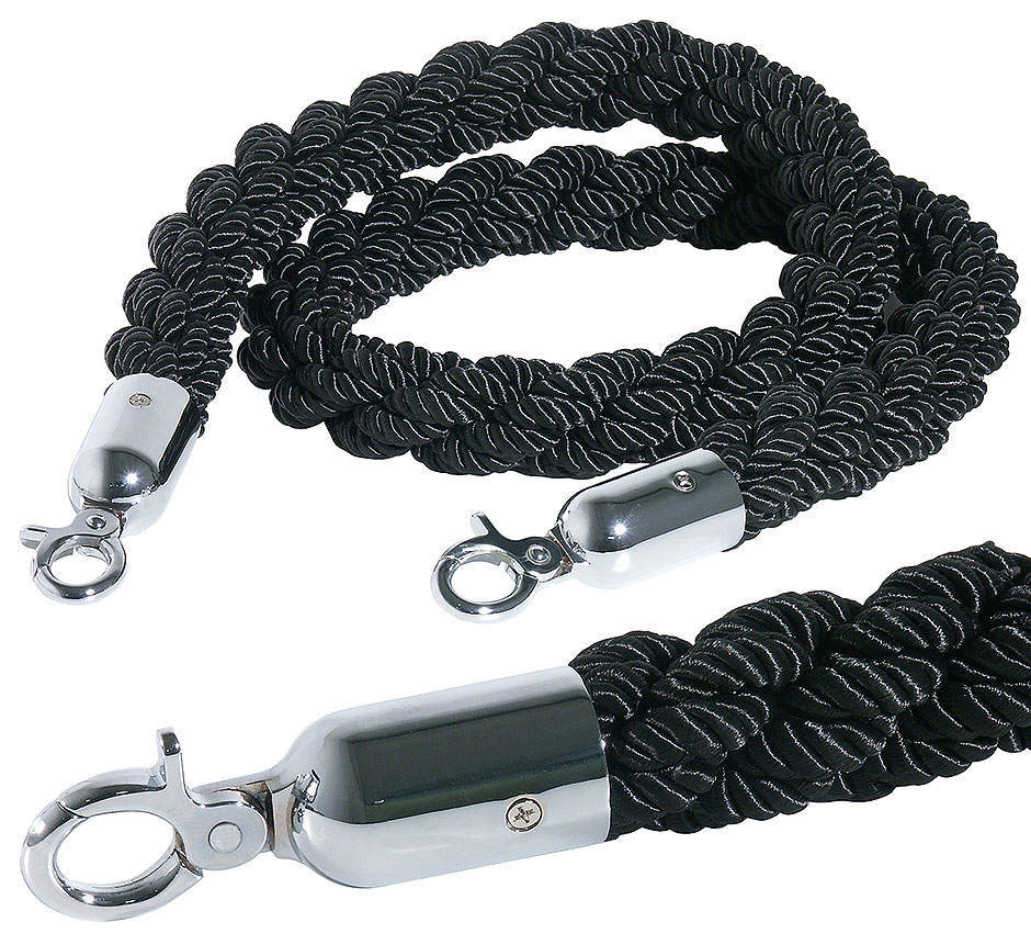 Absperrseil schwarz Ø 3,0 cm - Länge 150,0 cm - gewunden Absperrseil schwarz Ø 3,0 cm - Länge 150,0 cm - gewunden