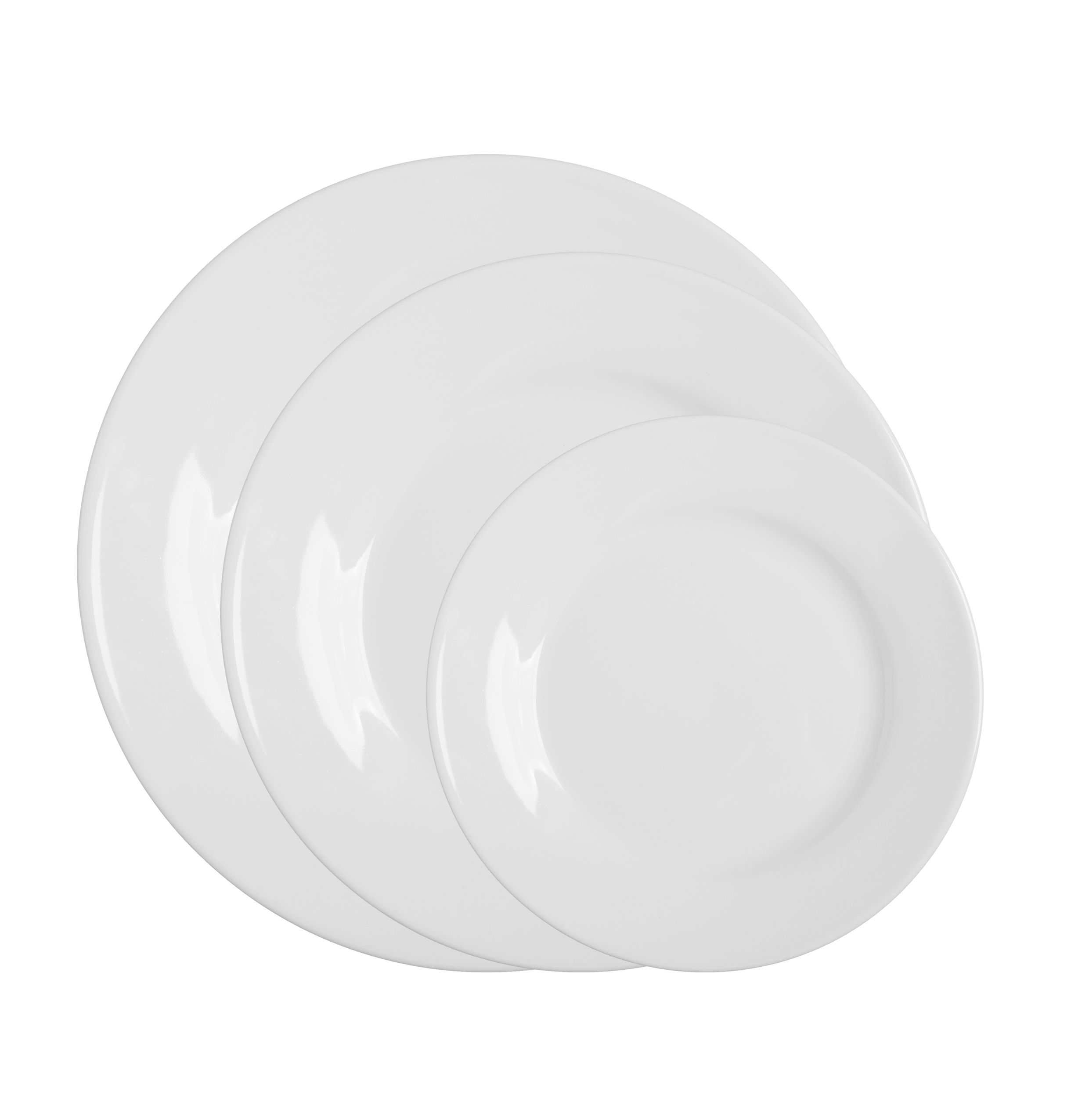 Teller flach mit Fahne Ø 160 mm - Serie Classic in weiß Teller flach mit Fahne Ø 160 mm - Serie Classic in weiß