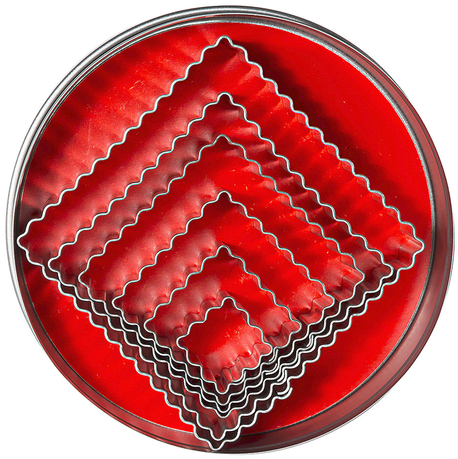 Ausstechformen Quadrat - gewellt - Set mit 6 Stück Ausstechformen Quadrat - gewellt - Set mit 6 Stück