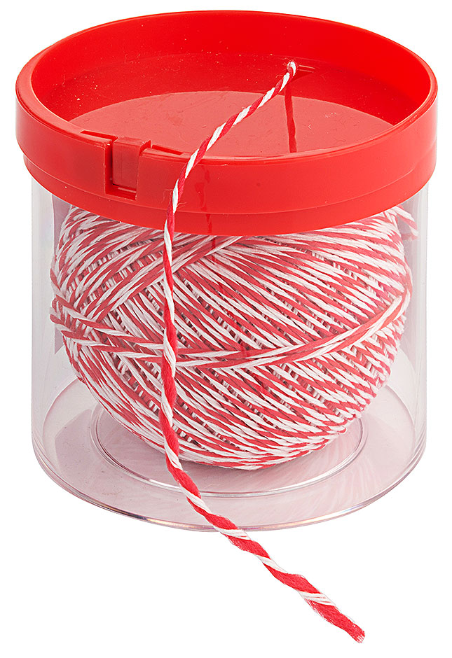 Rollbratenfaden weiß-weiß-rot - 150 Meter Rollbratenfaden weiß-weiß-rot - 150 Meter