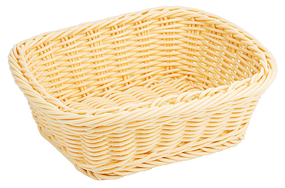Polyrattan Korb eckig 23 x 18,5 cm - Natur