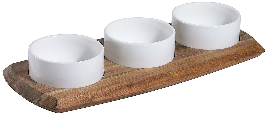 Dip Set 34,0 x 14,5 cm aus Akazienholz