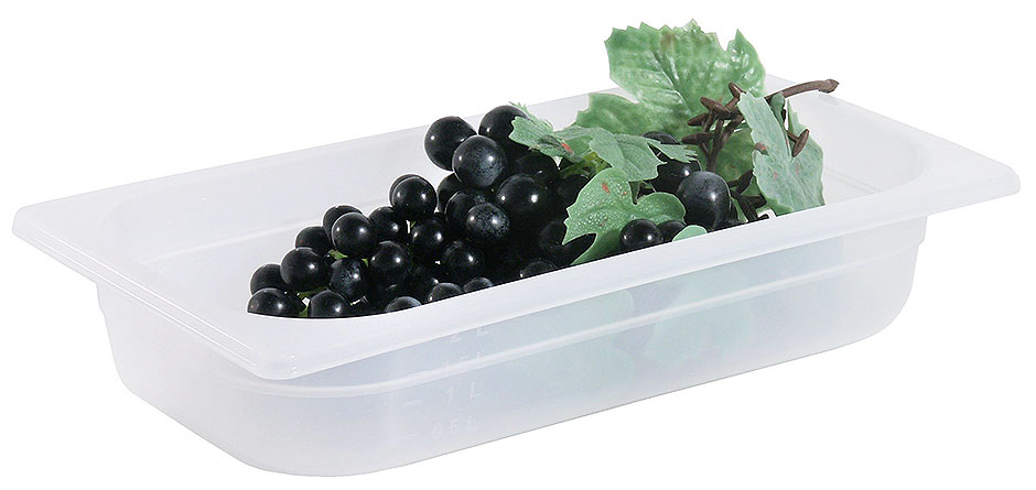 GN Behälter 1/4 - Polypropylen - 65 mm tief - Volumen 1,5 Liter GN Behälter 1/4 - Polypropylen - 65 mm tief - Volumen 1,5 Liter