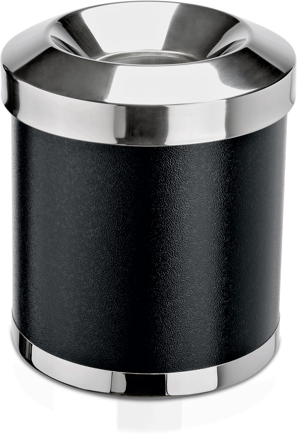 Papierkorb mit Feuerschutzdeckel, Ø 25 cm, schwarz, Edelstahl Papierkorb mit Feuerschutzdeckel, Ø 25 cm, schwarz, Edelstahl