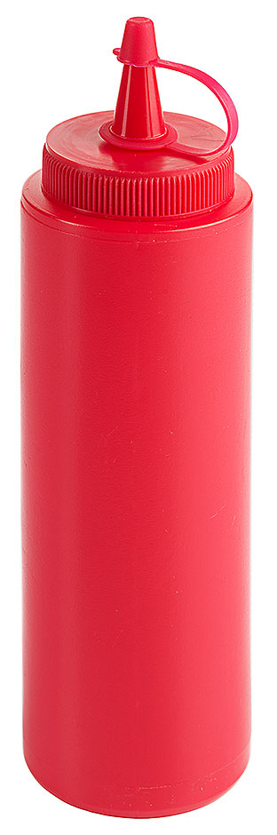 Quetschflasche 0,25 Ltr, - Ø 5,0 cm - Rot