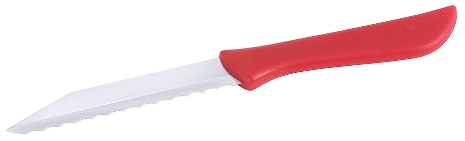 Küchenmesser mit rotem Griff - Klingenlänge 8,5 cm - Länge 17,5 cm
