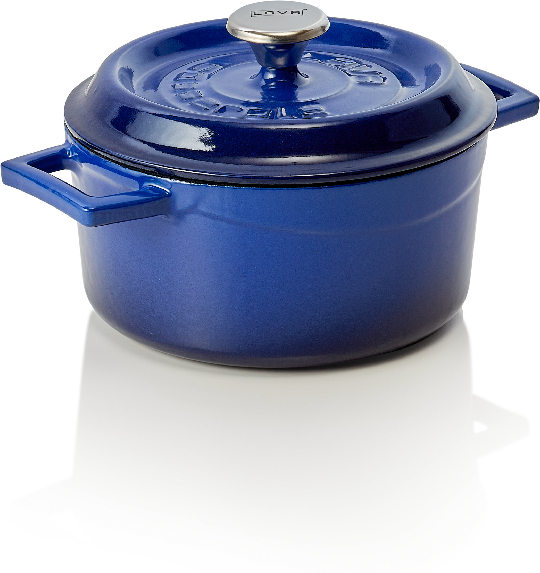 Cocotte LAVA® - Ø 16,5 cm, in blau, Gusseisen emailliert
