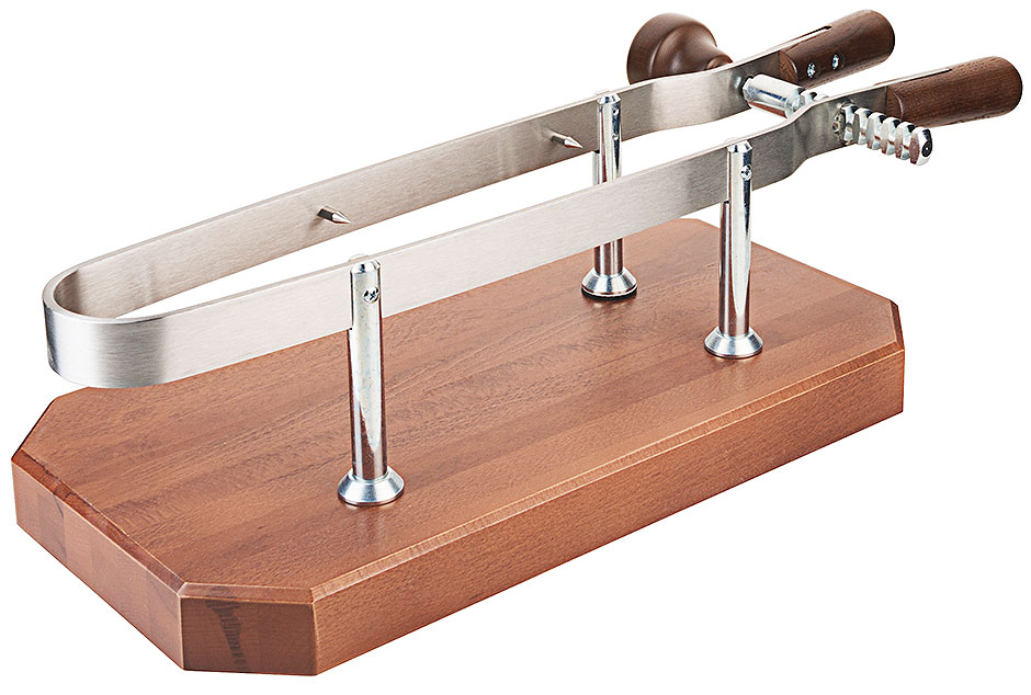 Schinkenhalter mit Holzplatte - Fläche 45,0 x 24 cm - Höhe 15,0 cm