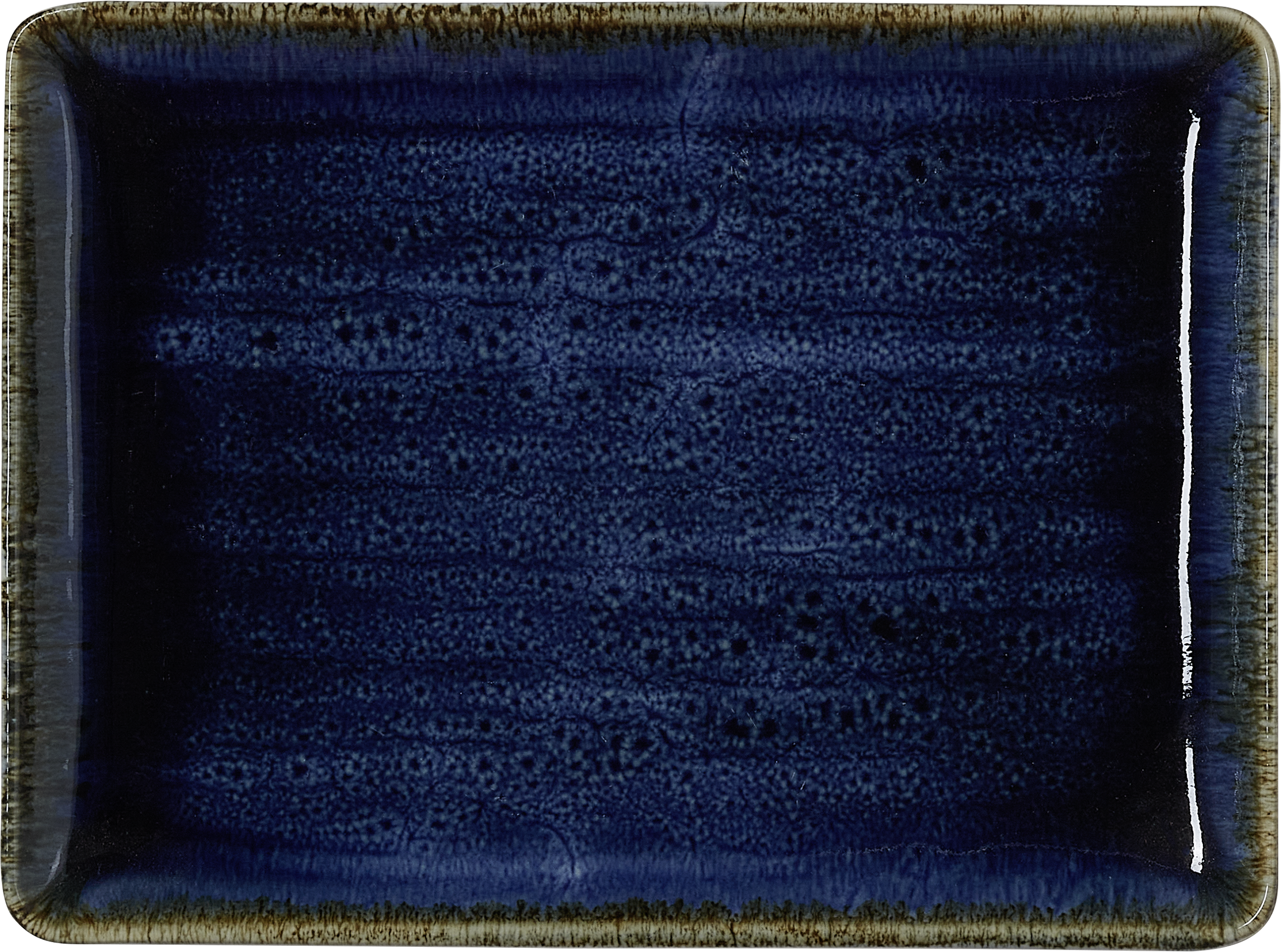 Teller, flach, 23 x 17 cm, Serie dark ocean, Porzellan