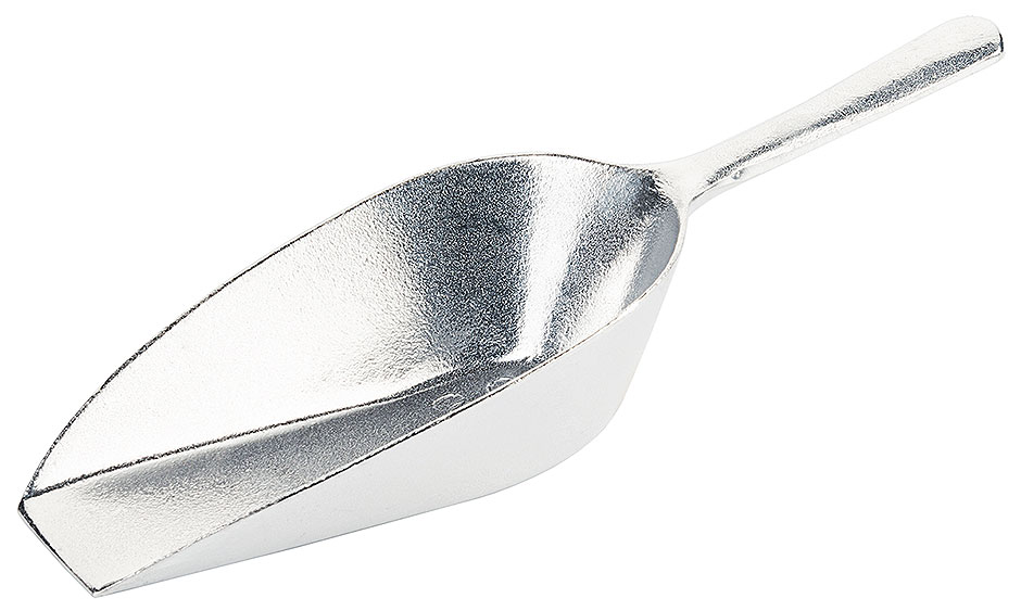 Schaufel aus Aluminium - Maße 18,0 x 10,5 cm - Länge 31,0 cm - Volumen 0,40 Liter