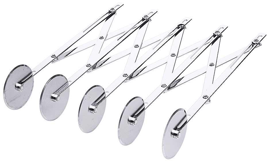 Teigschneider justierbar Ø Rad 5,4 cm - Breite bis 50 cm - 5 Rädchen Teigschneider justierbar Ø Rad 5,4 cm - Breite bis 50 cm - 5 Rädchen